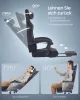 Irodai szék, gamer szék, ergonomikus, ülőpárnával, lábtámasszal, fekete PU szövet