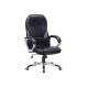 Scaun de birou, scaun rotativ, ergonomic, piele ecologică, cu roți, negru