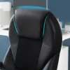 Scaun de birou, scaun rotativ, ergonomic, piele ecologică, cu roți, negru