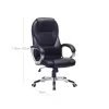 Scaun de birou, scaun rotativ, ergonomic, piele ecologică, cu roți, negru