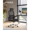 Scaun de birou rotativ, ergonomic, cu spătar din plasă, tetieră, balansoar