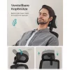 Scaun de birou rotativ, ergonomic, cu spătar din plasă, tetieră, balansoar