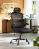 Scaun de birou ergonomic cu husă din plasă respirabilă, negru