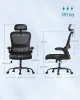 Scaun de birou ergonomic cu husă din plasă respirabilă, negru