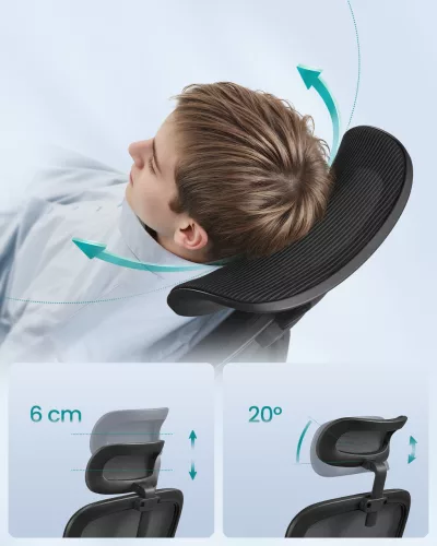 Scaun de birou ergonomic cu husă din plasă respirabilă, negru