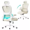 Scaun de birou ergonomic cu husă din plasă dublă și tetieră reglabilă