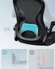 Scaun de birou rotativ, ergonomic, cu spătar din plasă, balansoar, negru