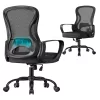 Scaun de birou rotativ, ergonomic, cu spătar din plasă, suport lombar, negru