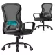 Scaun de birou rotativ, ergonomic, cu spătar din plasă, suport lombar, negru