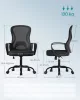 Scaun de birou rotativ, ergonomic, cu spătar din plasă, suport lombar, negru