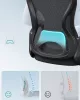 Scaun de birou rotativ, ergonomic, cu spătar din plasă, suport lombar, negru