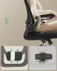 Scaun de birou, ergonomic, din plasă, rabatabil, cu suport lombar căptușit, negru