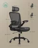 Scaun de birou, ergonomic, din plasă, rabatabil, cu suport lombar căptușit, negru