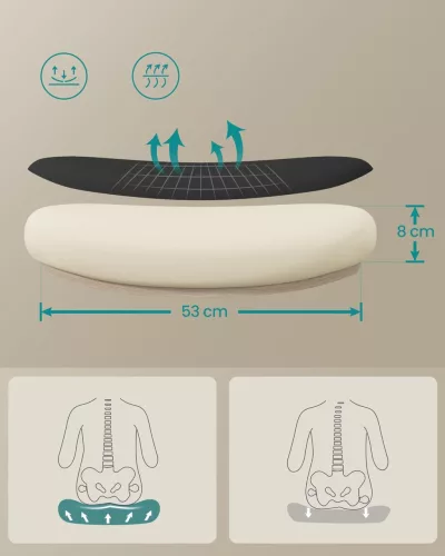 Scaun de birou, ergonomic, din plasă, rabatabil, cu suport lombar căptușit, negru