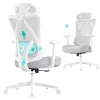 Irodai ergonomikus szék, állítható hálós háttámlával, galambszürke szövet