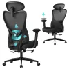 Scaun de birou, ergonomic, cu suport lombar reglabil, negru