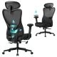 Scaun de birou, ergonomic, cu suport lombar reglabil, negru