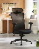 Scaun de birou, ergonomic, cu suport lombar reglabil, negru