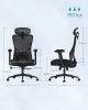 Scaun de birou, ergonomic, cu suport lombar reglabil, negru