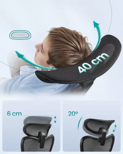 Scaun de birou, ergonomic, cu suport lombar reglabil, negru