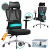 Scaun de birou, ergonomic, suport reglabil, negru cerneală