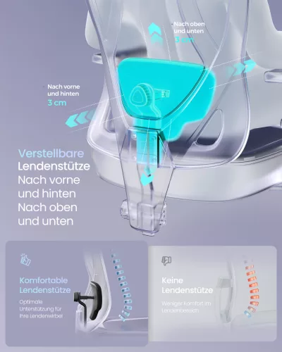 Scaun de birou, ergonomic, suport reglabil, negru cerneală