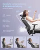Scaun de birou, ergonomic, suport reglabil, negru cerneală