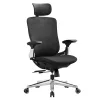 Scaun de birou, ergonomic, rabatabil, șezut reglabil, negru