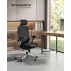 Scaun de birou, ergonomic, rabatabil, șezut reglabil, negru