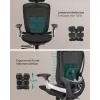 Scaun de birou, ergonomic, rabatabil, șezut reglabil, negru