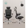 Scaun de birou, ergonomic, rabatabil, șezut reglabil, negru