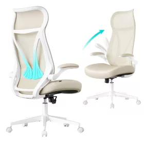   Scaun de birou ergonomic, reglabil pe înălțime, tetieră, bej cappuccino