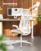 Scaun de birou ergonomic, reglabil pe înălțime, tetieră, bej cappuccino