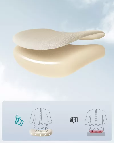 Scaun de birou ergonomic, reglabil pe înălțime, tetieră, bej cappuccino