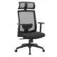 Irodai forgószék, ergonomikus, hálós, állítható fejtámasz, fekete