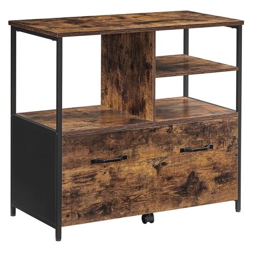 vasagle-dulap-de-birou-cu-sertare-rulant-cu-rafturi-maro-rustic-82x40x75cm