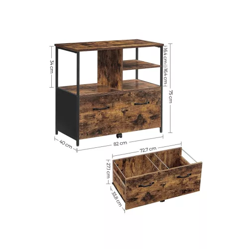 vasagle-dulap-de-birou-cu-sertare-rulant-cu-rafturi-maro-rustic-82x40x75cm