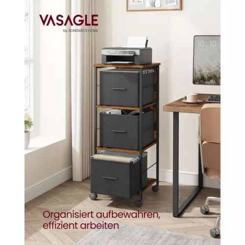 vasagle-dulap-de-birou-cu-sertare-rulant-cu-3-cutii-de-depozitare-textil-maro-si-negru