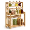 Raft organizator de bucătărie din bambus, 3 niveluri, 41x18.6x53.5 cm