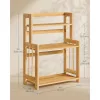 Raft organizator de bucătărie din bambus, 3 niveluri, 41x18.6x53.5 cm