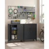 Dulap de depozitare pentru birou, multifuncțional, 2 uși, cu încuietoare, negru 80x40x90cm