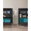 Dulap de depozitare pentru birou, multifuncțional, 2 uși, cu încuietoare, negru 80x40x90cm
