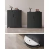 Dulap de depozitare pentru birou, multifuncțional, 2 uși, cu încuietoare, negru 80x40x90cm