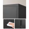 Dulap de depozitare pentru birou, multifuncțional, 2 uși, cu încuietoare, negru 80x40x90cm