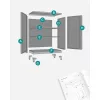 Dulap de depozitare pentru birou, multifuncțional, 2 uși, cu încuietoare, negru 80x40x90cm