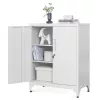 Dulap de depozitare multifuncțional, 2 uși, cu încuietoare, oțel, gri 80x40x90cm