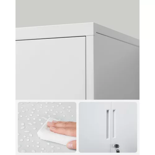 Dulap de depozitare multifuncțional, 2 uși, cu încuietoare, oțel, gri 80x40x90cm
