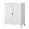 Dulap de depozitare multifuncțional, 2 uși, cu încuietoare, oțel, gri 80x40x90cm