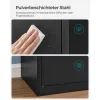 Irodai tárolószekrény, 4 polccal, zárható, fekete