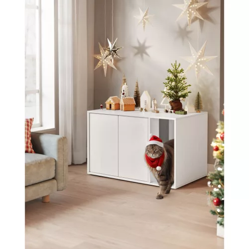 Dulap pentru litieră pentru pisici, suport pentru litieră, alb, 80 x 50 x 50 cm